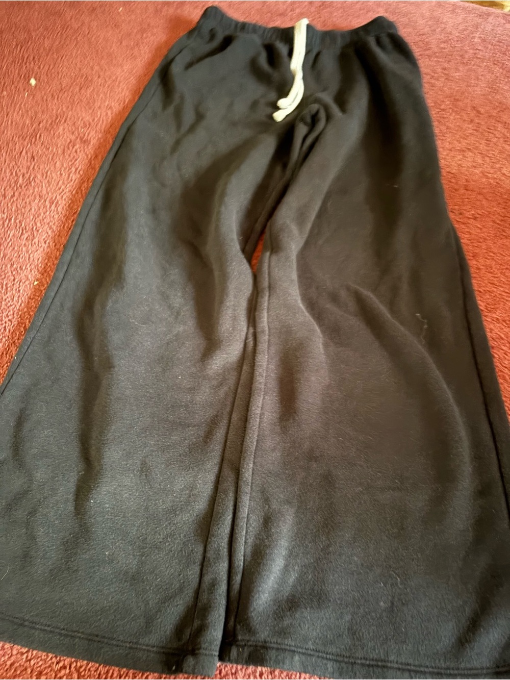 Kids Black Pull-On Lounge Pants with Drawstring’s women’s small
